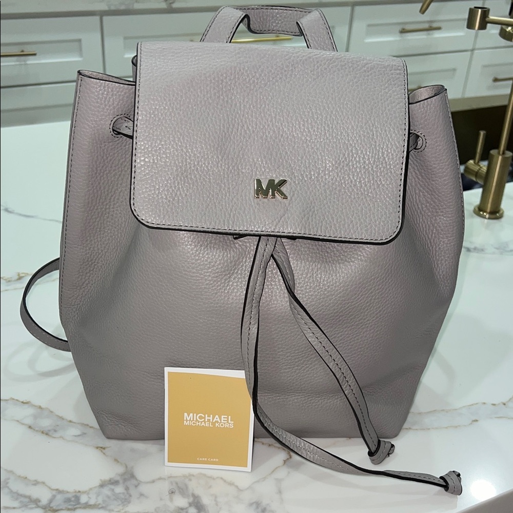 Michael Kors Pebble Gray Backpack